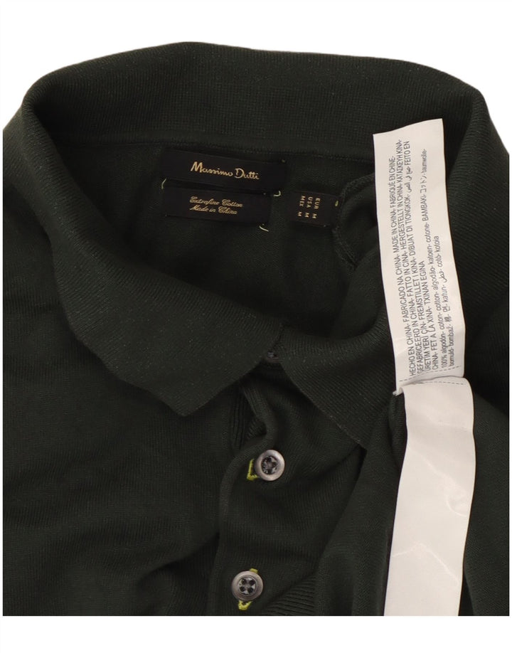 Massimo Dutti Herren-Poloshirt aus mittelgrüner Baumwolle