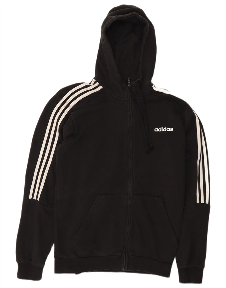Adidas Hættetrøje med lynlås til mænd mellem sort bomuld