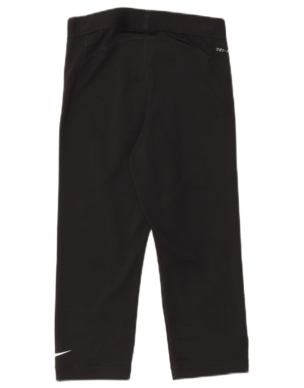 Nike Womens Capri Graphic Tracksuit Trousers UK 10 Small  Black Polyester