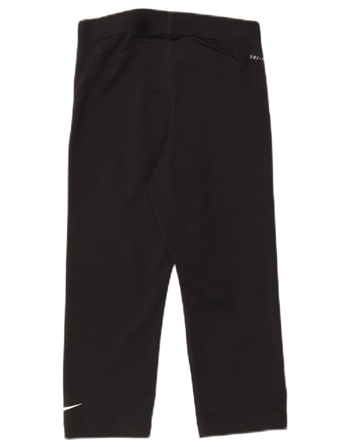 Nike Dame Capri Graphic Træningsdragt Bukser UK 10 Small Black Polyester
