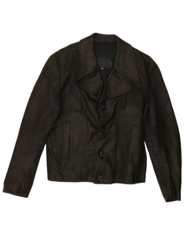 Vintage Herren Lederjacke IT 52 XL Khaki