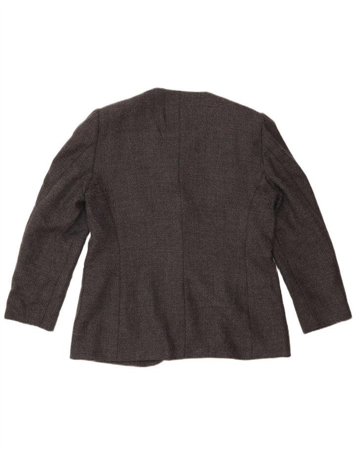 LUISA SPAGNOLI Womens 1 Button Blazer Jacket IT 48 XL Grey Wool