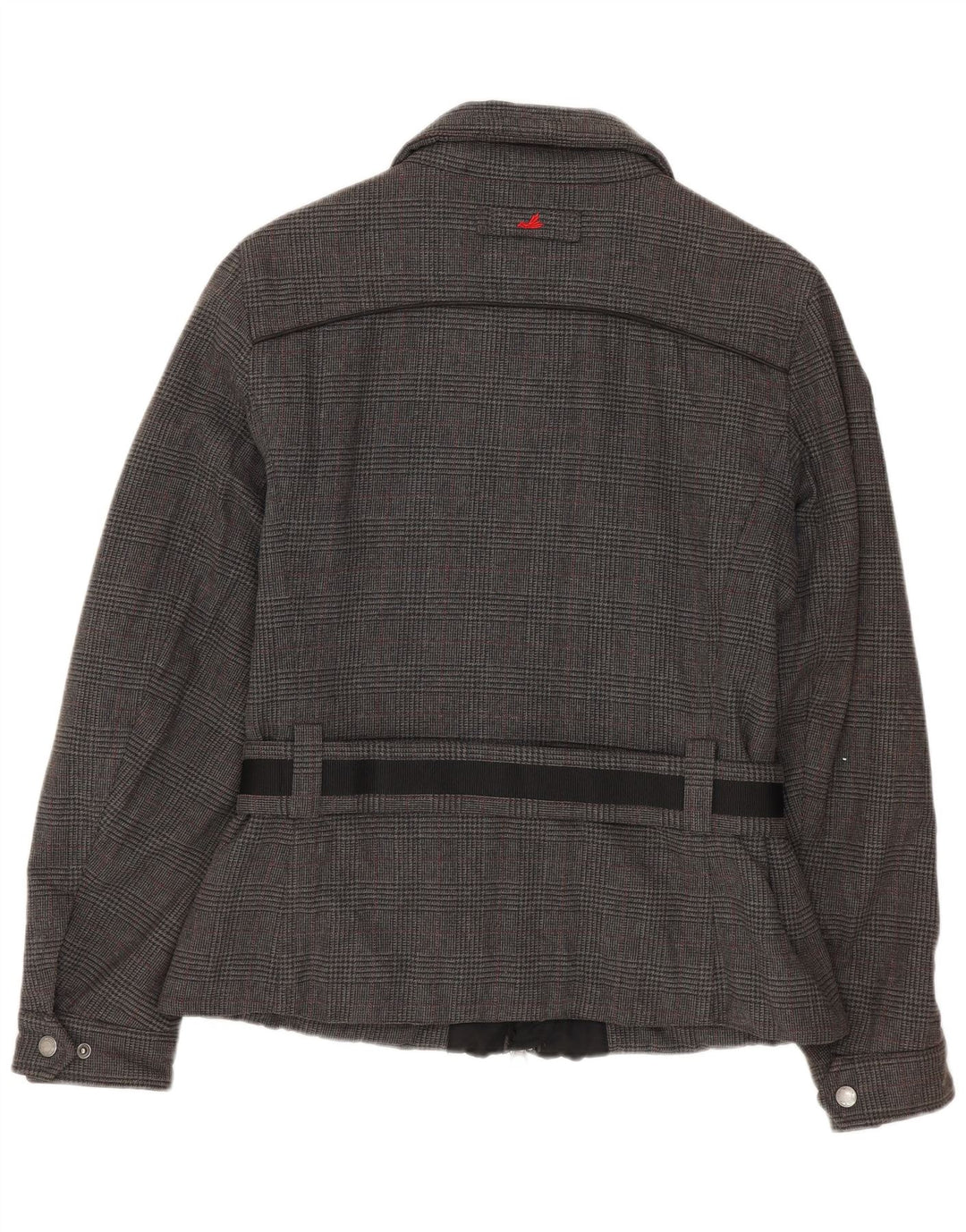 Museum Womens Bomber Jacket UK 14 Medium Grey Houndstooth Cotton