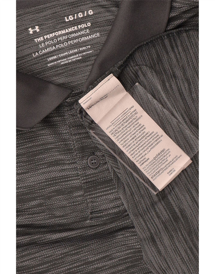 Under Armour Polo Homme Large Gris Rayure Polyester