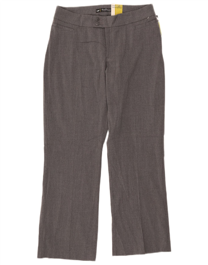 LEE Womens Straight Casual Trousers US 10 Large W31 L28 Grey Polyester