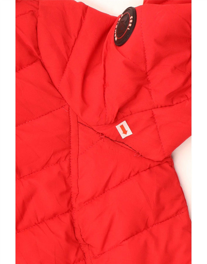 Nautica Womens Hooded Padded Jacket UK 6 XS Red Polyester