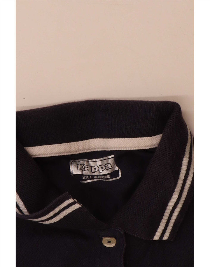 Kappa Womens Slim Polo Shirt 2XL Navy Blue Striped