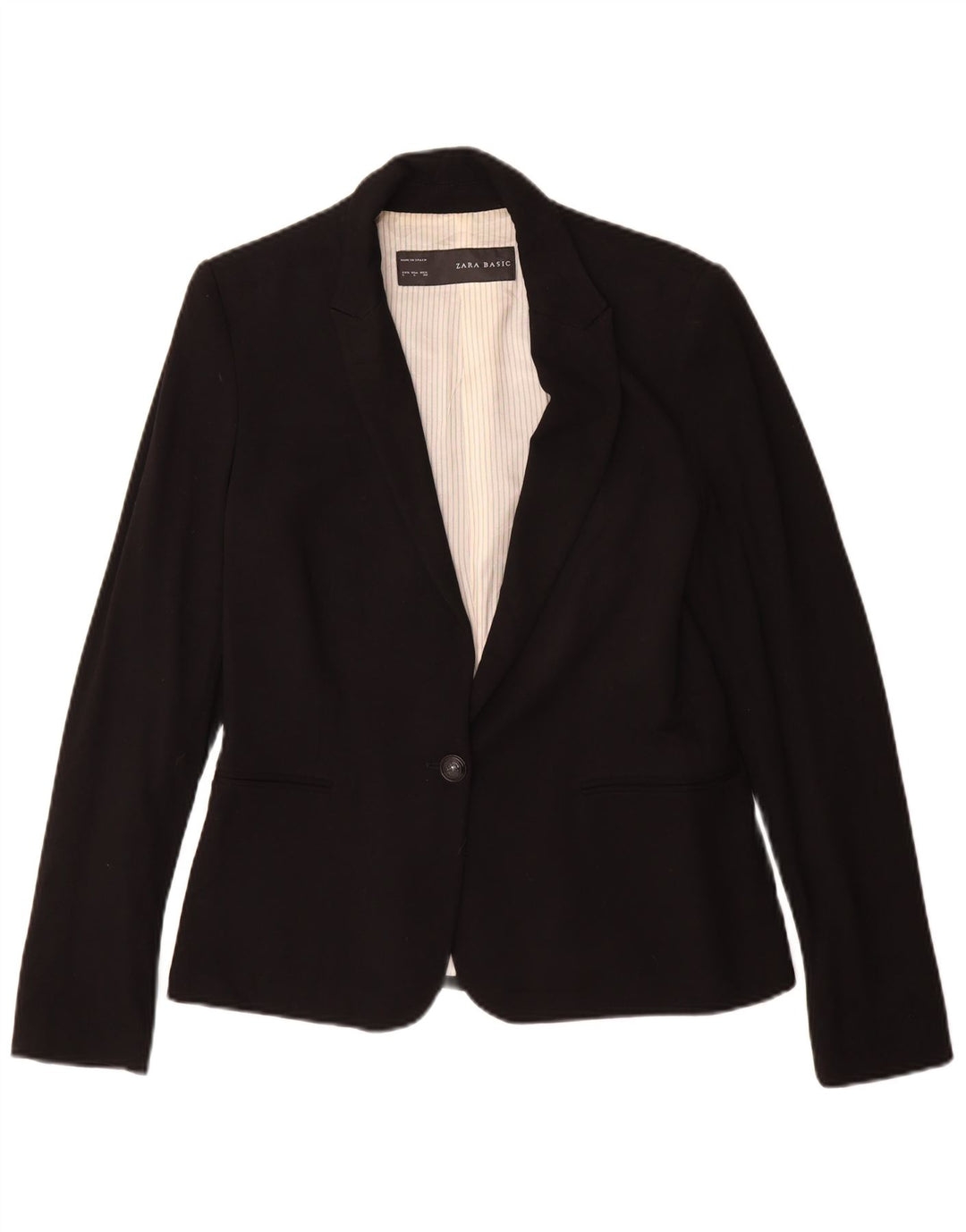 Zara Chaqueta Blazer De 1 Botón Para Mujer UK 46 Grande Viscosa Negra