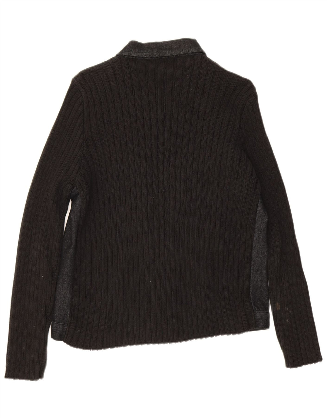 Marks & Spencer Womens Cardigan Sweater UK 16 Large Black Cotton
