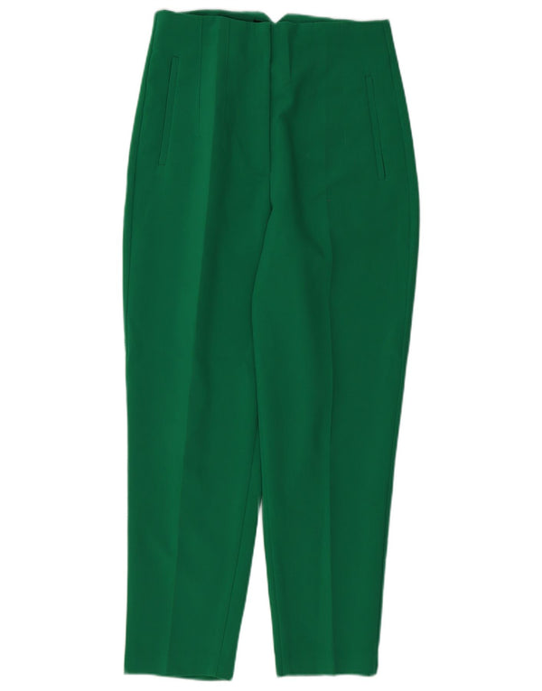 Zara Pantalon décontracté taille haute fuselé pour femme Medium W28 L27 Vert