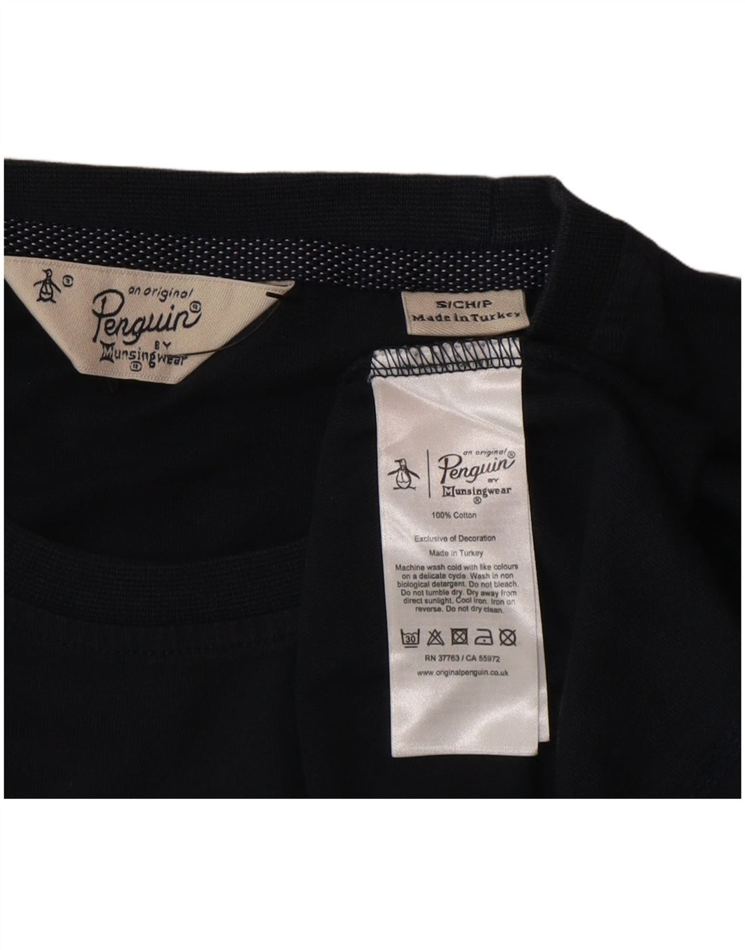Penguin Mens T-Shirt Top Small Navy Blue Cotton