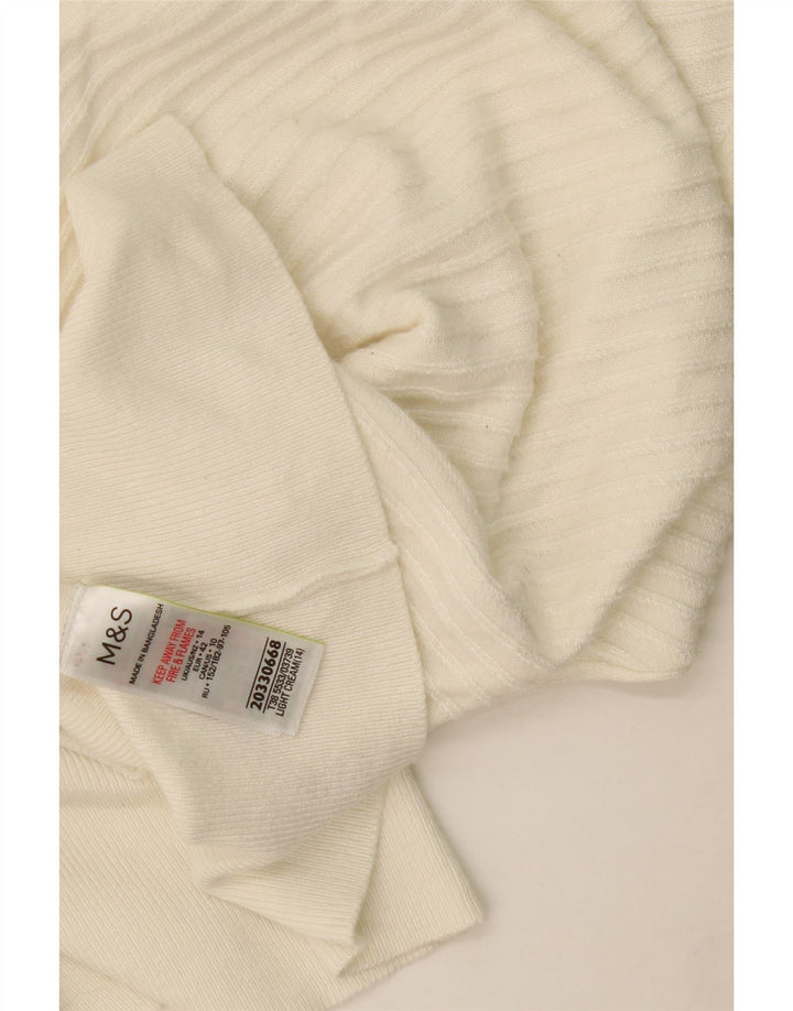 Marks & Spencer Womens Boat Neck Jumper Sweater UK 14 Medium Off White