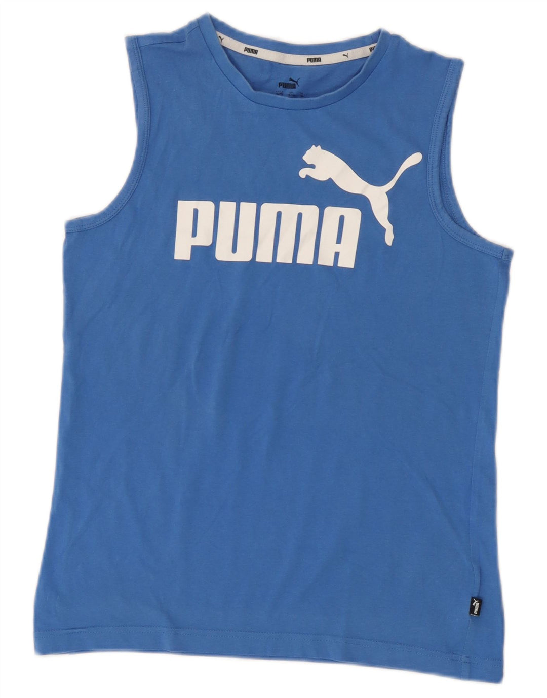 Puma Boys Graphic Vest Top 13-14 Years Blue Cotton