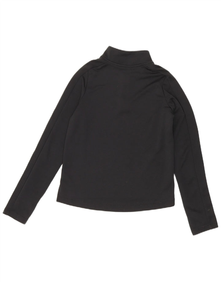 Nike Girls Dri Fit Zip Neck Pullover Tracksuit Top 10-11 Years Medium Black