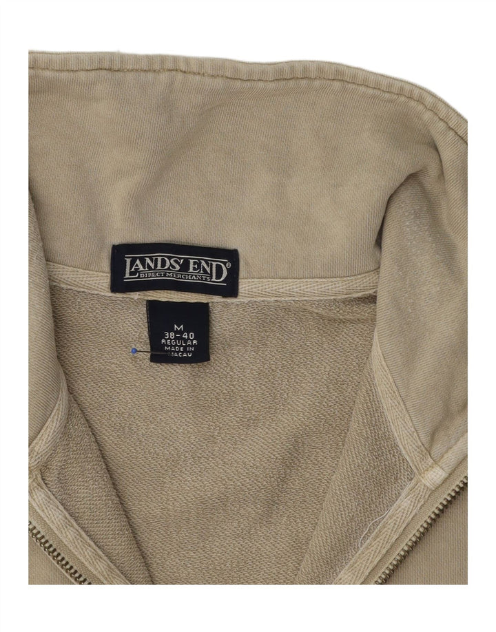 Lands End Herre Regular Fit Sweatshirt med lynlås i DK 38/40 Medium Beige