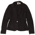 Armani Exchange Dame 1 Knap Blazer Jakke UK 12 Medium Sort Bomuld
