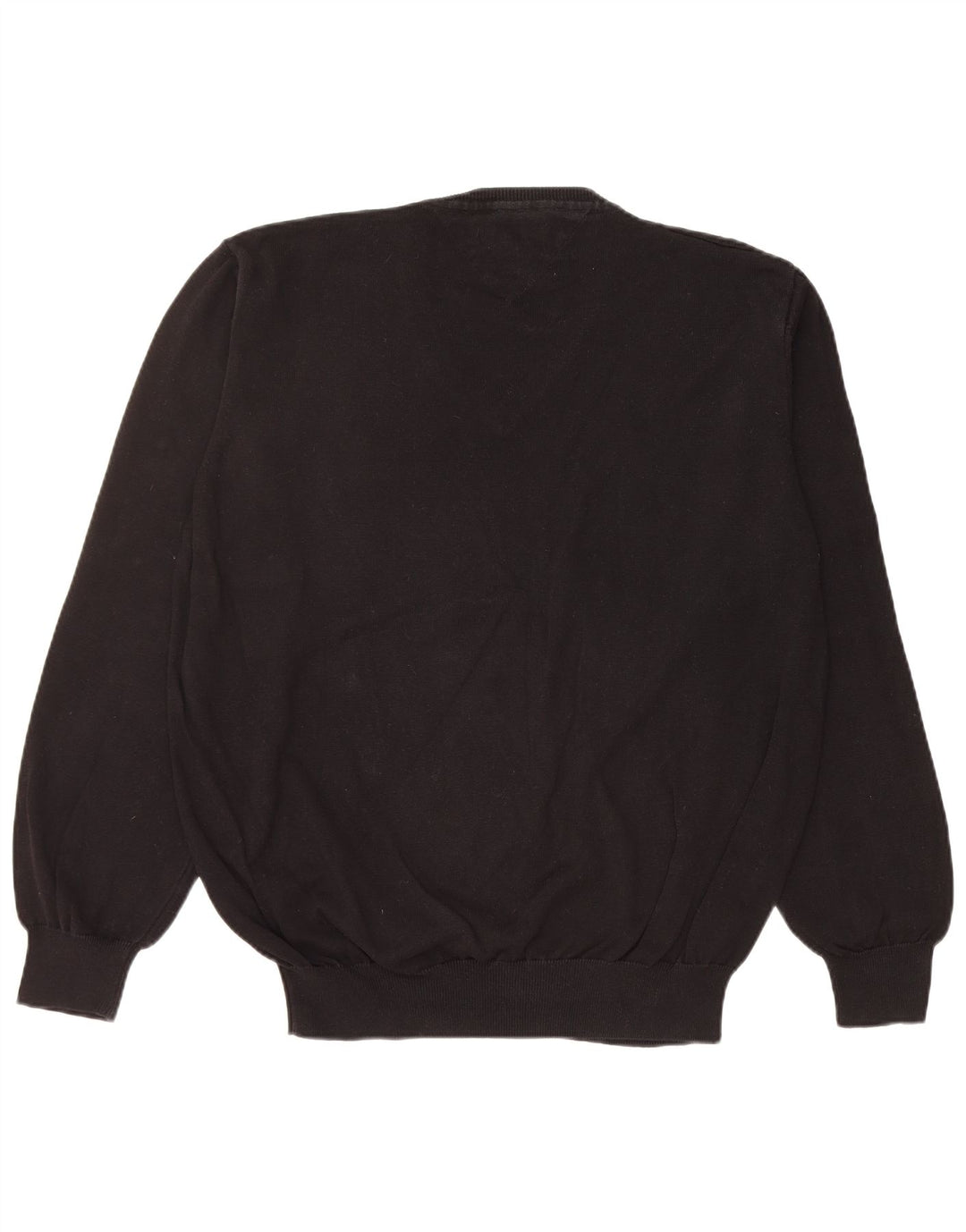 TOMMY HILFIGER Suéter masculino com decote em V XL preto algodão