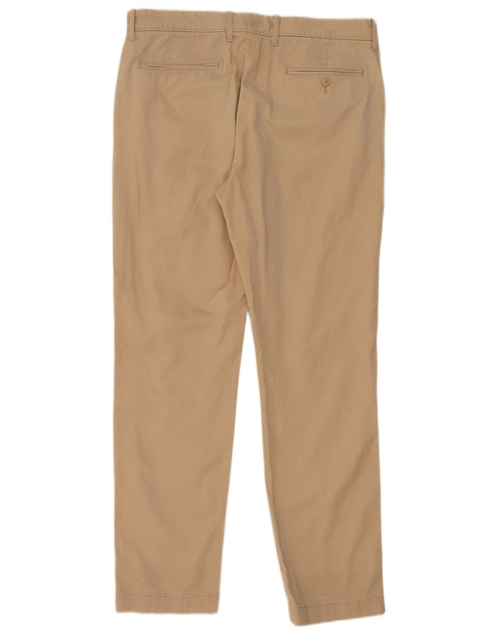 J. CREW Calça Chino Masculina Reta W33 L32 Algodão Bege