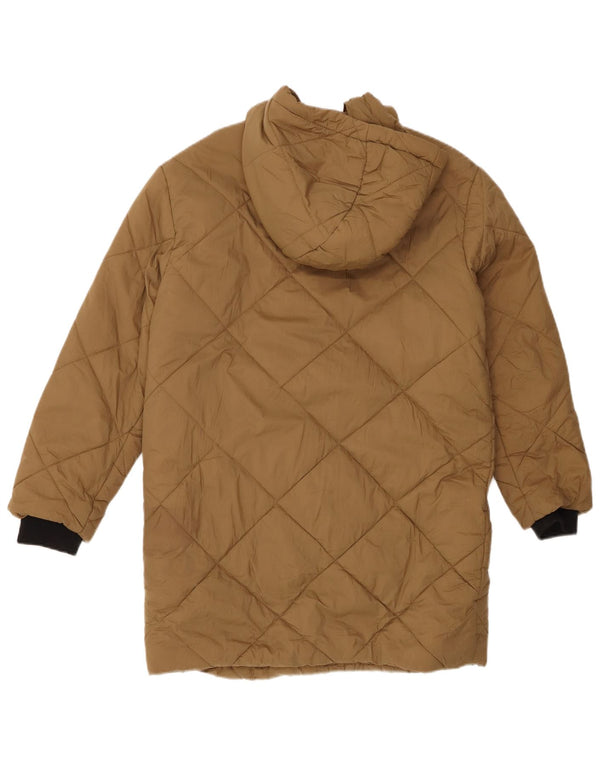 Zara Abrigo Niña Acolchado Con Capucha 11-12 Años Nylon Marrón