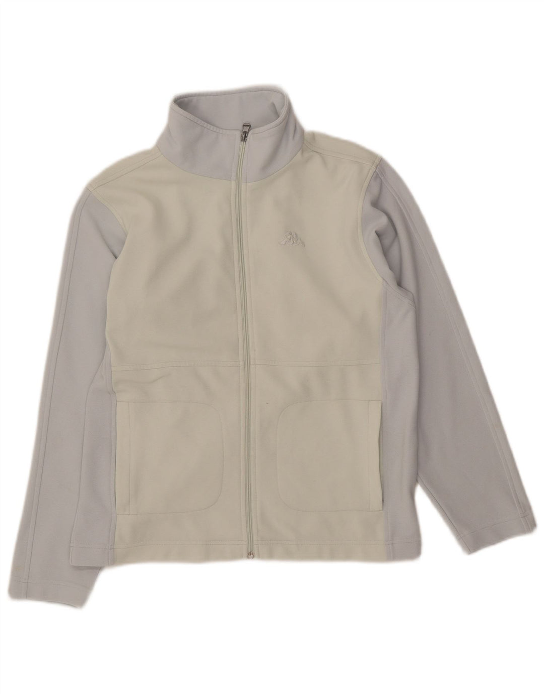 KAPPA Womens Tracksuit Top Jacket UK 14 Medium Off White Colourblock
