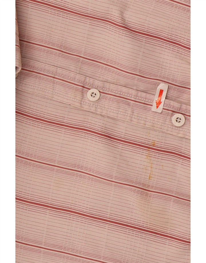 Wrangler Mens Short Sleeve Shirt XL Pink Striped