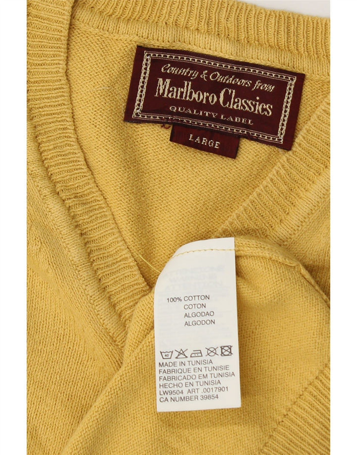 Canottiera da uomo Marlboro Classics grande in cotone giallo