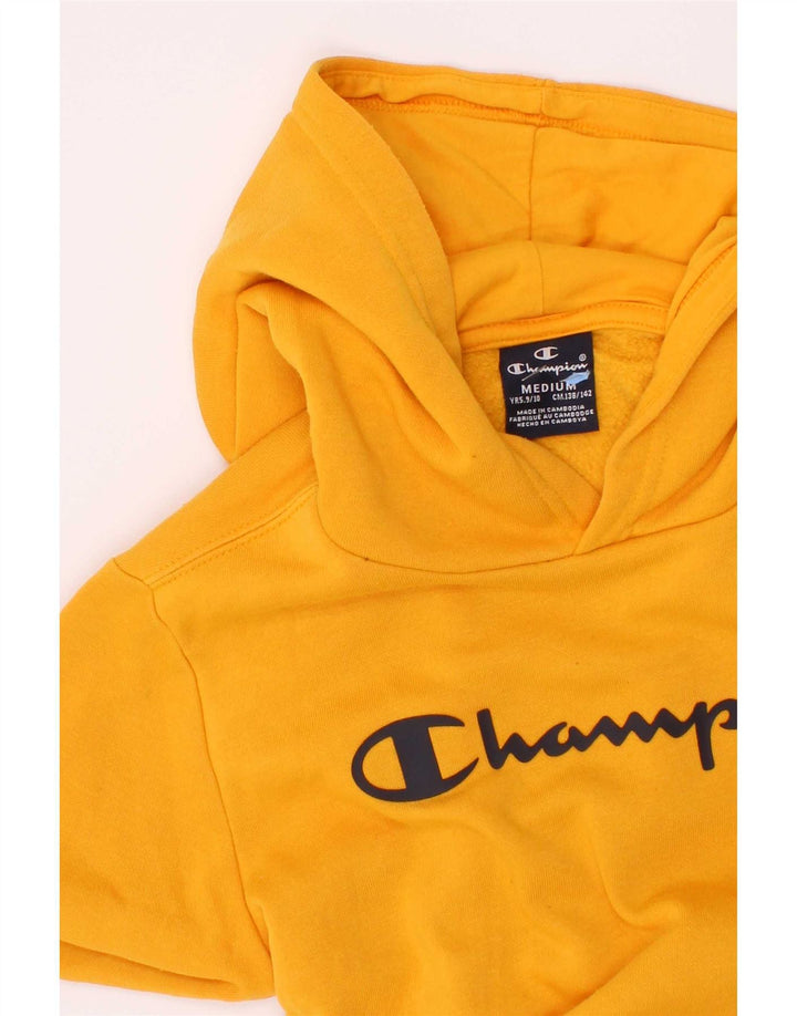 Champion Boys Graphic Hoodie Jumper 9-10 Years Medium Yellow