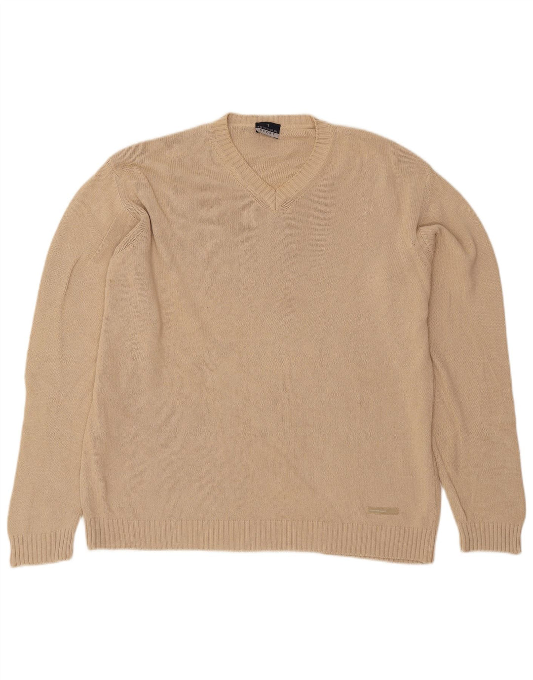 Trussardi Herre V-hals sweater Stor Beige Bomuld