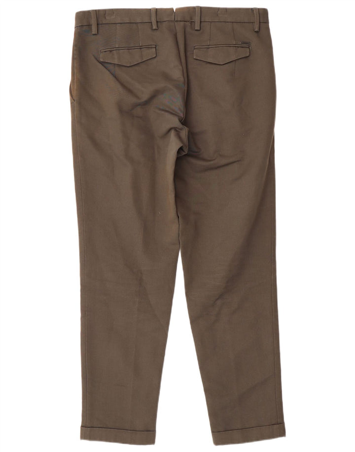 MASSIMO DUTTI Mens Chino Trousers EU 40 Medium W34 L28 Green Classic