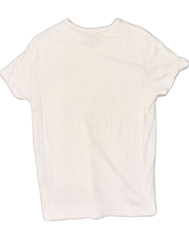 JACK & JONES Mens Graphic T-Shirt Top Medium White Cotton | Vintage Jack & Jones | Thrift | Second-Hand Jack & Jones | Used Clothing | Messina Hembry 