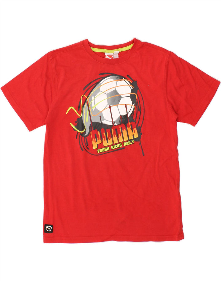PUMA Boys Graphic T-Shirt Top 11-12 Years Large Red Vintage Puma and Second-Hand Puma from Messina Hembry 