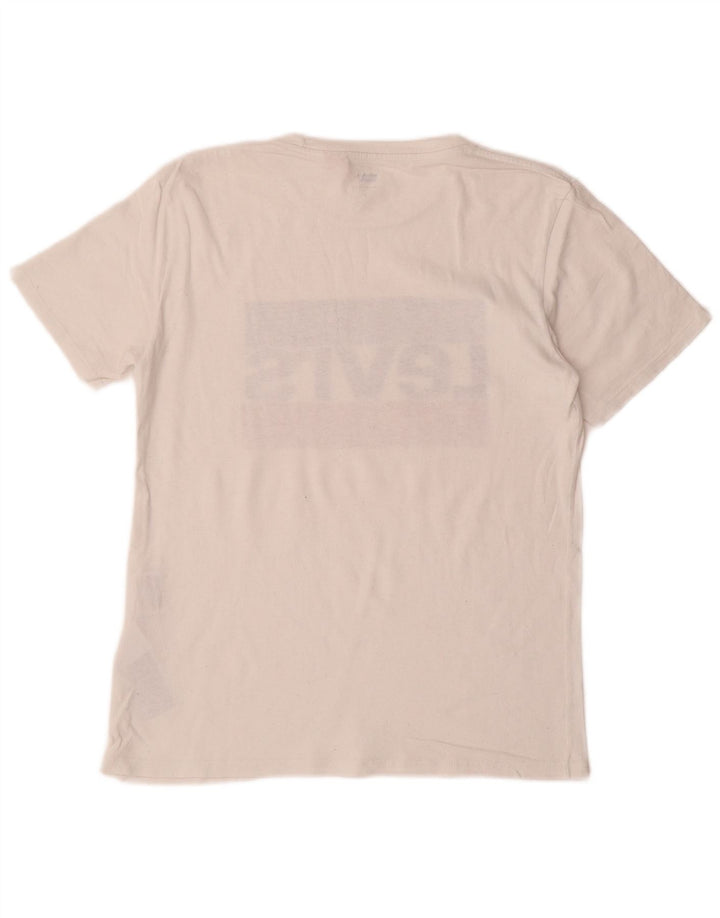 LEVI'S Mens Graphic T-Shirt Top Small White Cotton