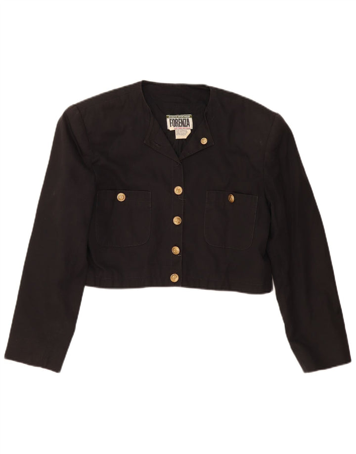 FORENZA Womens Bolero Jacket UK 16 Large Black Cotton