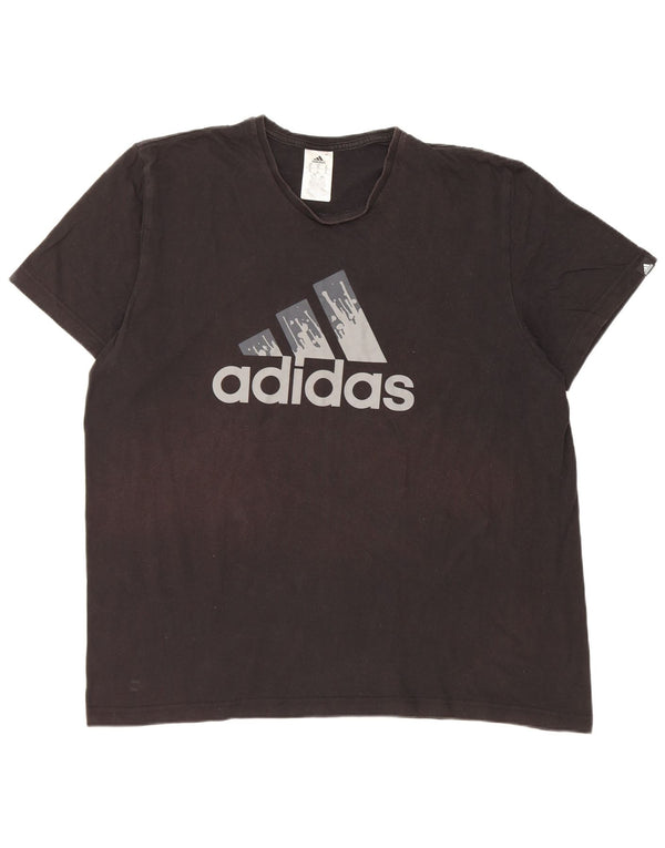 Adidas Mens Graphic T-Shirt Top XL Black Cotton