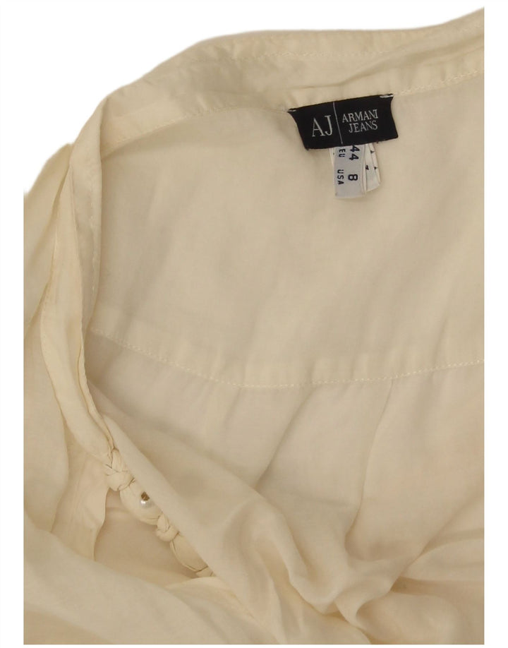 Armani Jeans ženske prozirne majice bez rukava US 8 srednje bijele boje