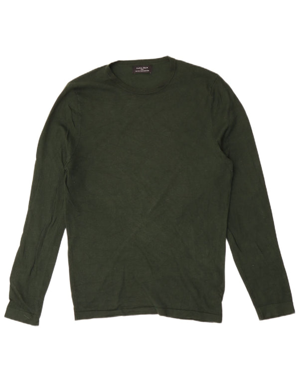 Zara Mens Top Long Sleeve Small Green