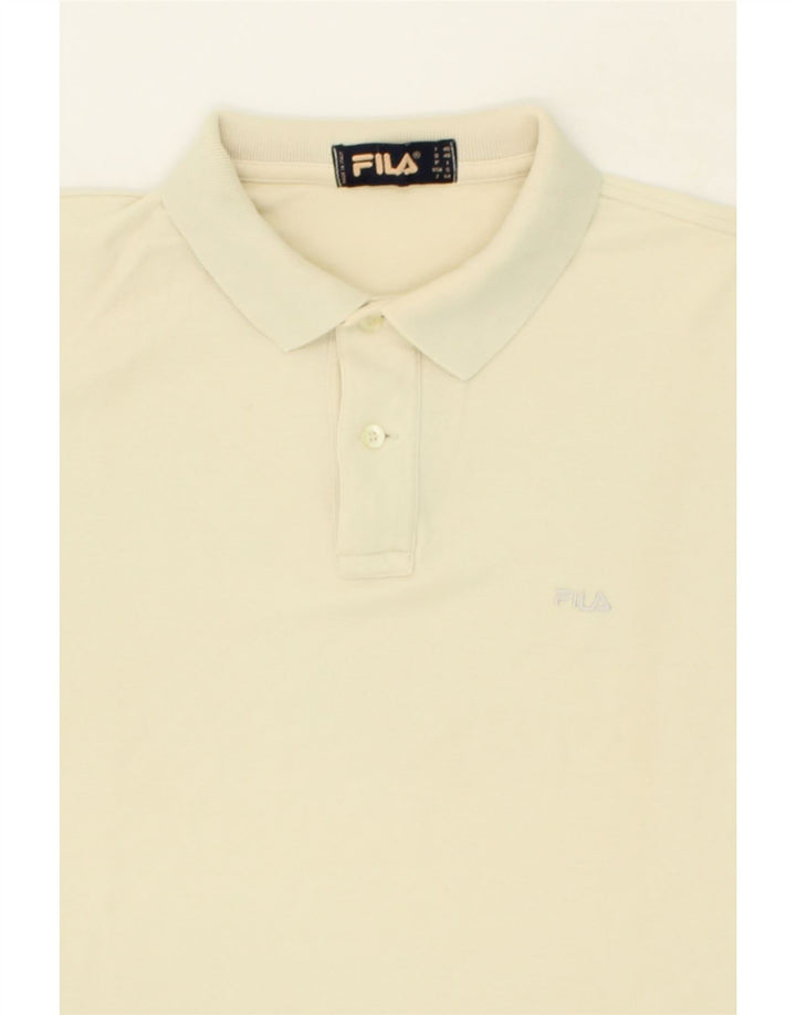 FILA Mens Polo Shirt IT 46 Small Beige Cotton Vintage Fila and Second-Hand Fila from Messina Hembry 
