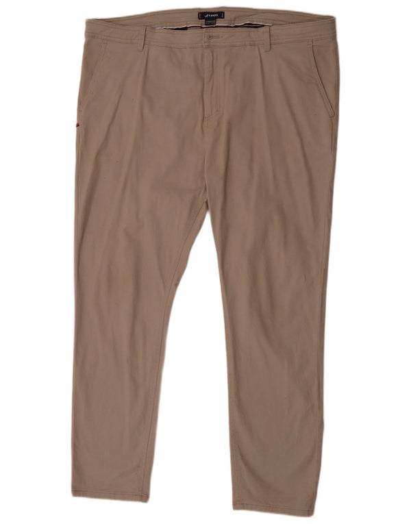 Pantaloni casual slim da uomo Kangol W42 L32 in cotone beige
