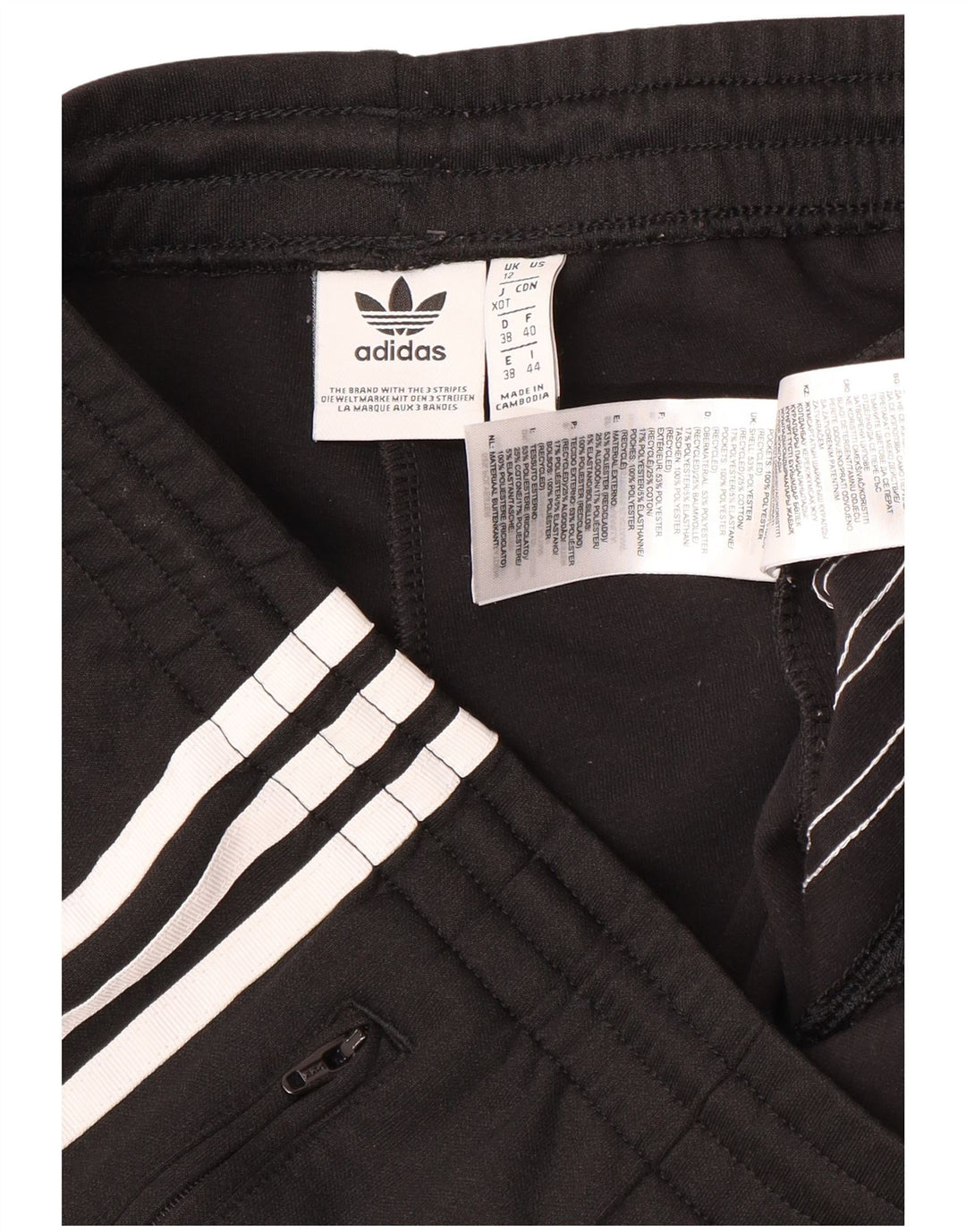 Adidas Womens Tracksuit Trousers UK 12 Medium Black Polyester