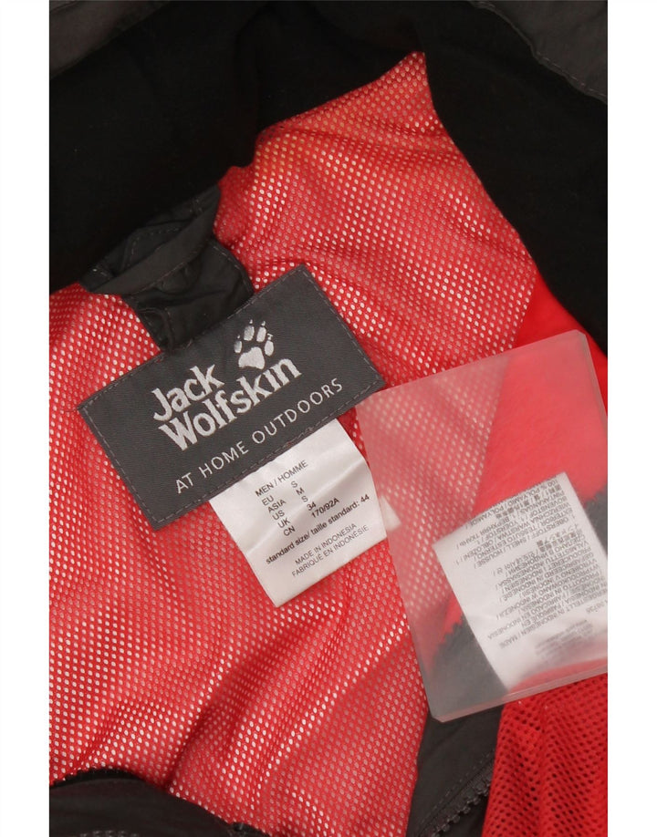 Giacca antipioggia con cappuccio da uomo Jack Wolfskin UK 34 Small Grigio Poliammide
