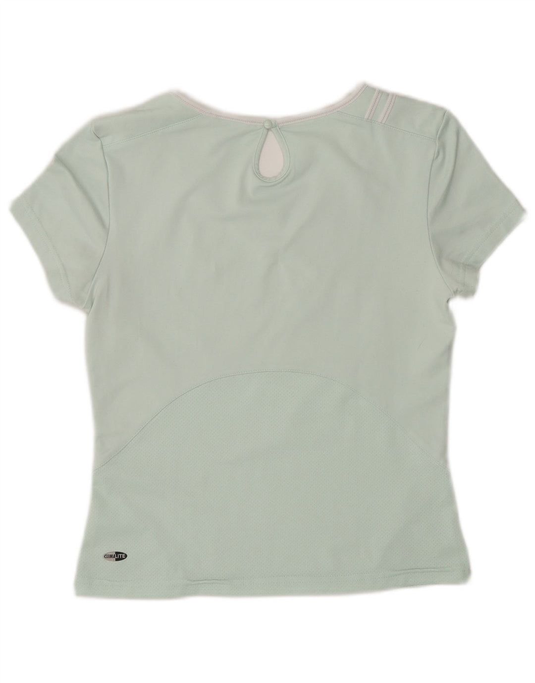 Adidas Dame Climalite T-Shirt Top UK 10 Lille turkis polyester