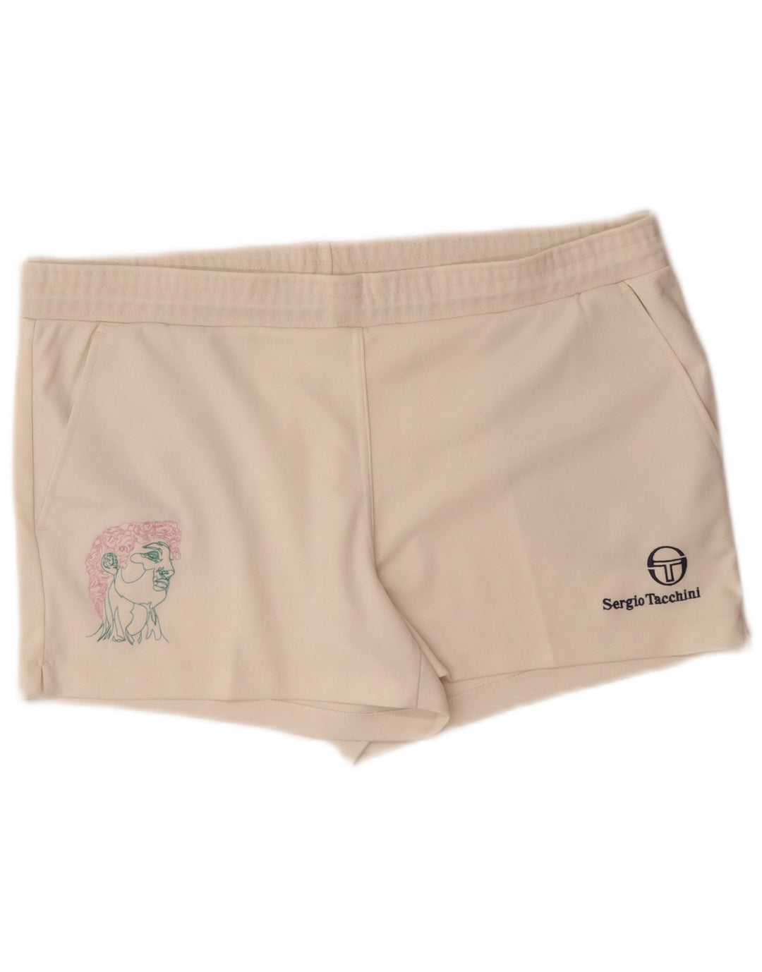 Sergio Tacchini Herre grafiske sportsshorts IT 54 XL Hvid Polyester