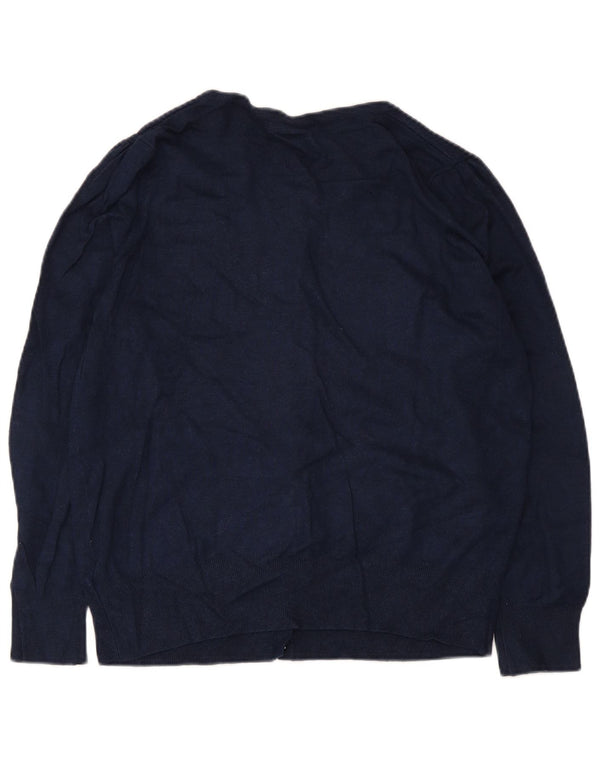 Marks & Spencer Pull Cardigan Femme UK 18 XL Bleu Marine Viscose