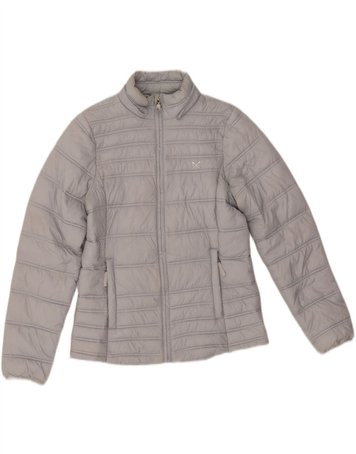 Damska kurtka wyściełana Crew Clothing UK 12, średni szary nylon