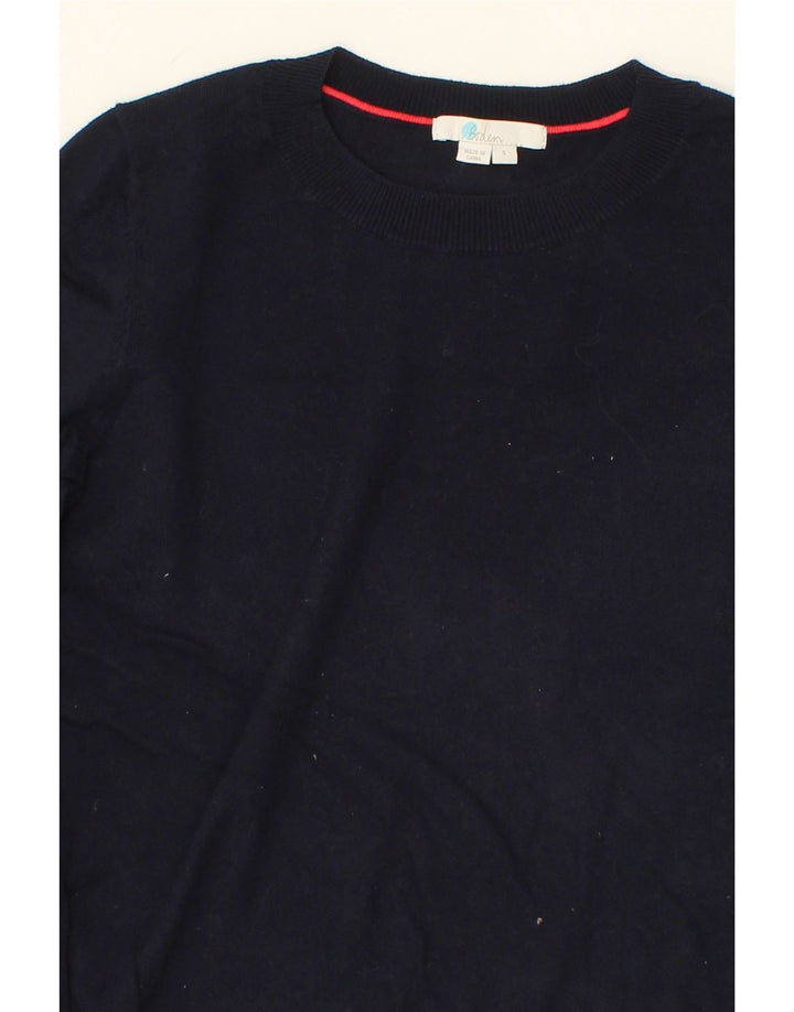 BODEN Mens Crew Neck Jumper Sweater Small Navy Blue Cotton Vintage Boden and Second-Hand Boden from Messina Hembry 