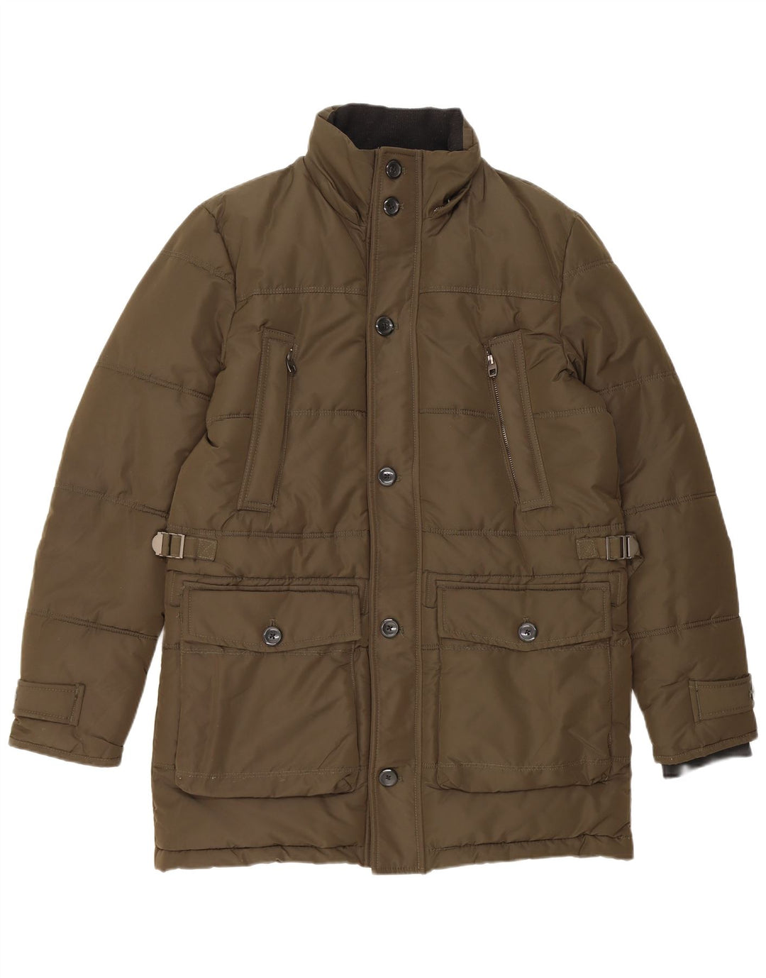 Zara Mens Padded Jacket UK 38 Medium Khaki