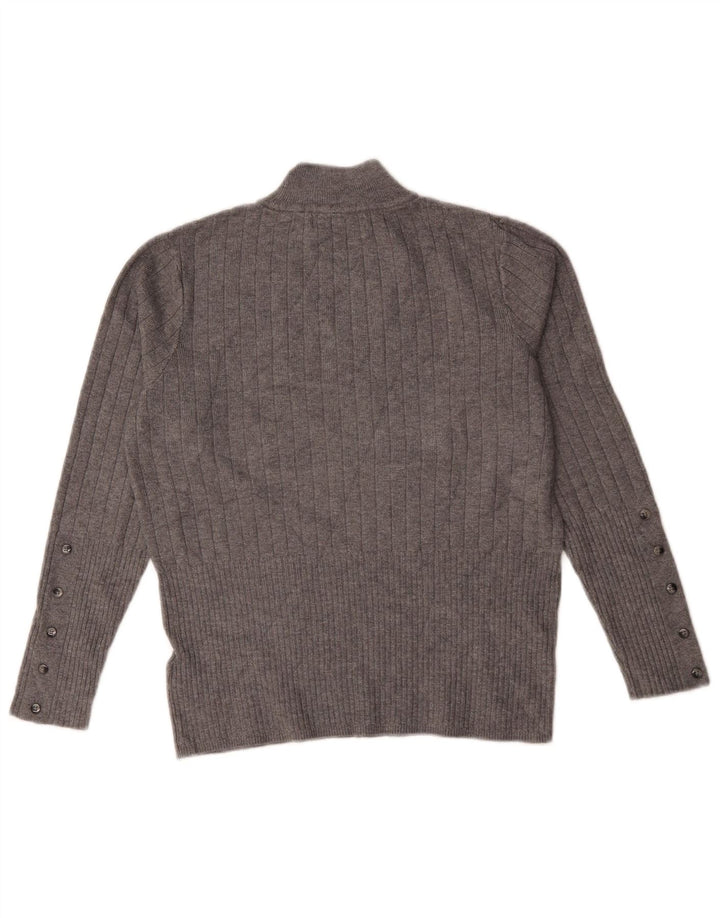 Marks & Spencer Dame Turtle Neck Jumper Sweater UK 14 Large Grey Viscose