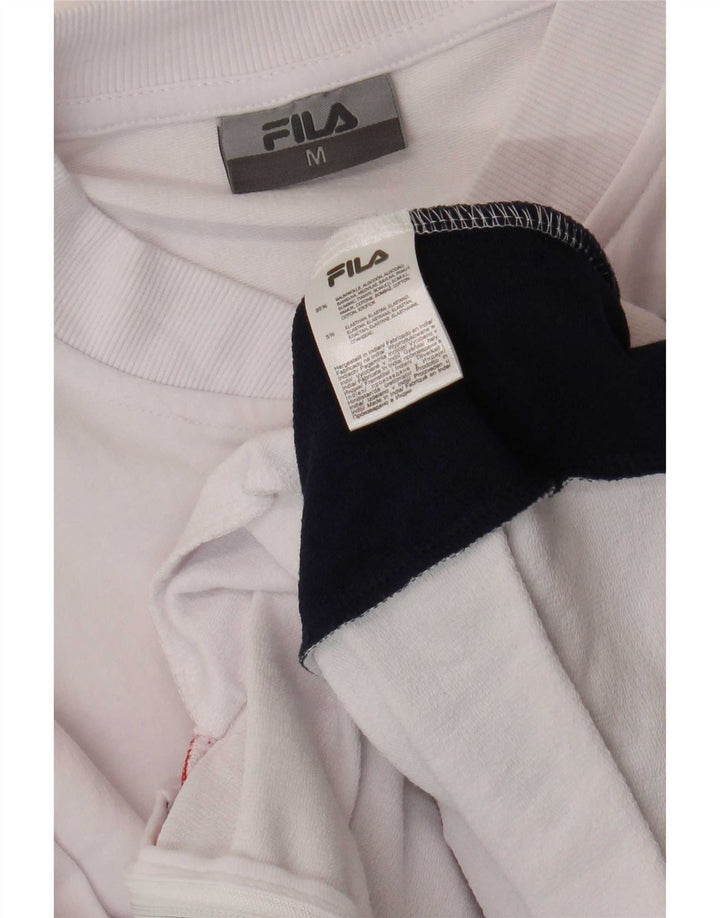 Fila træningsdragt topjakke til kvinder UK 14 Medium White Colourblock Bomuld