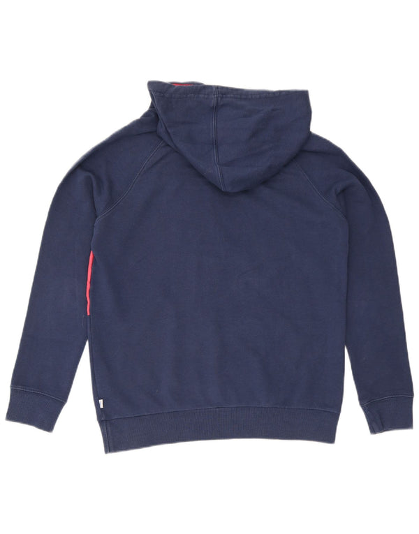 Adidas Mens Graphic Hoodie Jumper UK 10 Small Navy Blue Cotton