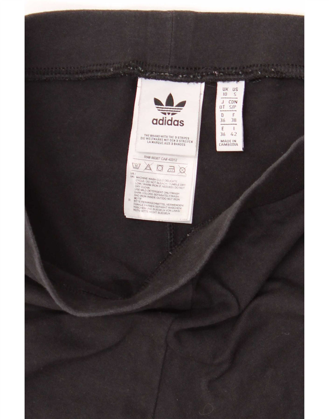 Adidas Womens Leggings UK 10 Small Black Cotton